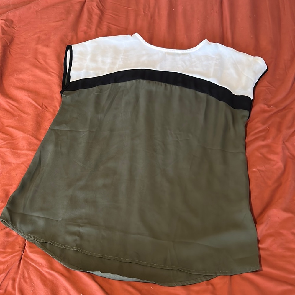 Green Color Block - Business Casual Top
